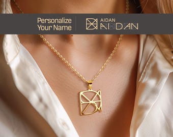 Personalized Name Logo Necklace: S925 Silver, 14k Gold