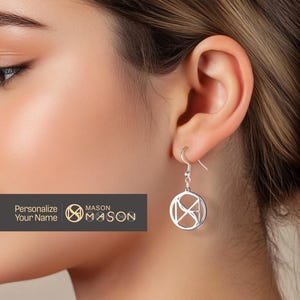 Brincos com nome e logotipo personalizados, Brincos com nome e logotipo personalizados, Presente único, Presente para aniversário de casamento, Brincos com nome de ouro, Presente para mãe