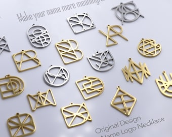 Collar con logotipo y nombre personalizado: plata S925, oro, oro rosa