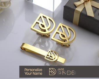 Clip de corbata con logotipo personalizado: acero inoxidable o plata, caja de regalo