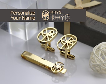 Alfiler de corbata con logotipo personalizado: nombre personalizado, regalo para padrinos de boda