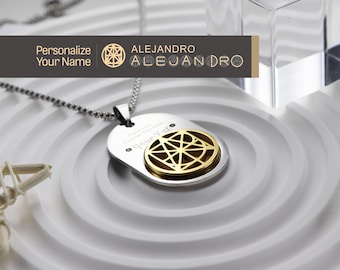 Collar personalizado con nombre y logotipo de hip-hop: colgante de monograma de acero inoxidable