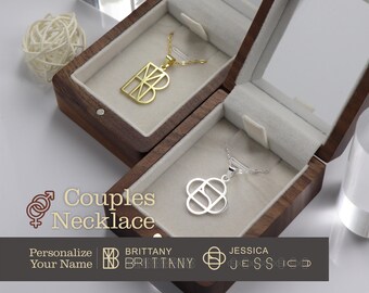 Collar con nombre y logotipo personalizado: joyería para parejas en plata S925