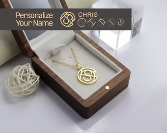 Personalized Name Logo Necklace Name Logo Necklace Unique Name Necklace One of a Kind Necklace Couples Necklace Bridesmaid Necklace Gift