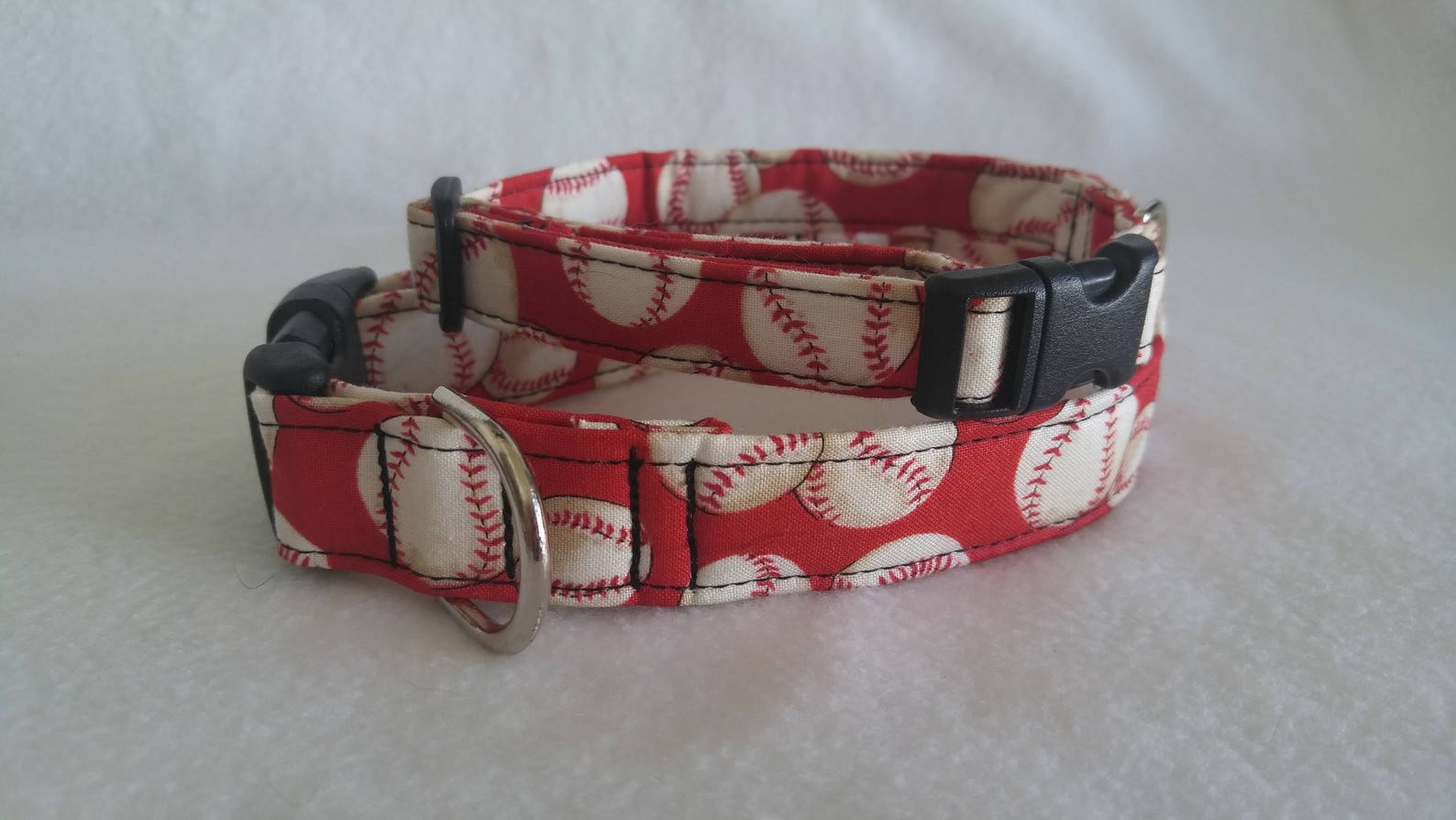 Dog Collar Baseball Red or Blue Adjustable Dog Pet Collar Etsy