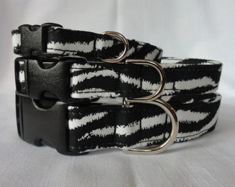 Pet Collar - Zebra Print Dog Collar Pet Collar Cat Collar Super Cute Animal Print Adjustable Black and White Zebra Print Collar