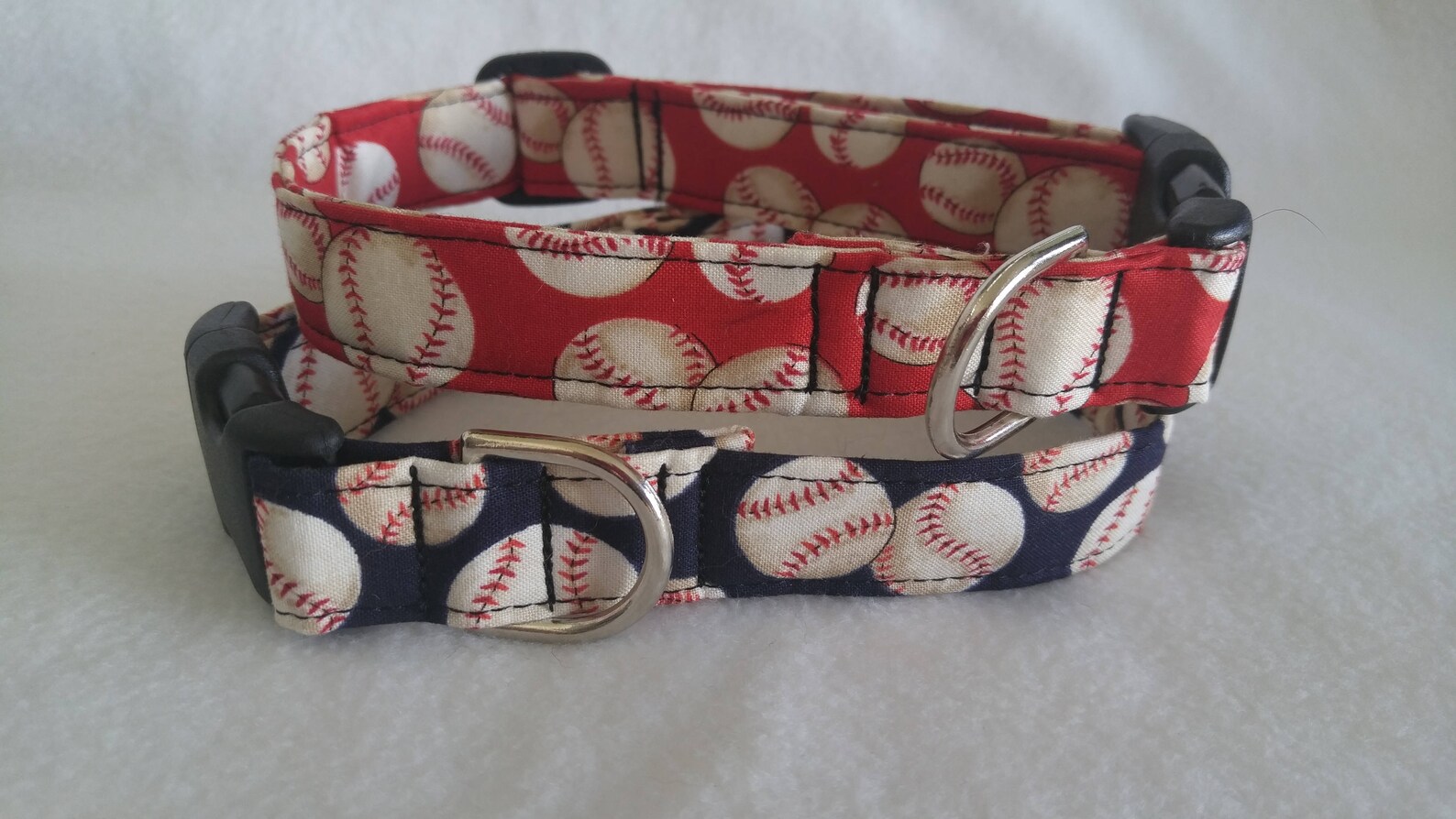 Dog Collar Baseball Red or Blue Adjustable Dog Pet Collar Etsy
