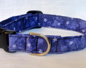 Dog Collar - Purple Stars Dog Pet Collar Red CUTE Designer Custom Adjustable Dog Collar Pet Collar Cat Collar