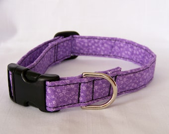 Dog Collar - Delicate Purple Flowers Pet Cat Adjustable Collar Custom made really cute Cat Collar Pet Collar