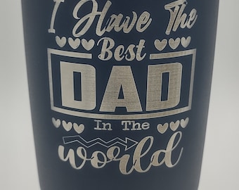 Best Dad Father's Day Gift 20oz Laser Engraved Insulated Coffee Tumbler Gift