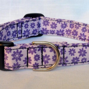 Dog Collar - Purple Flowers Dog Pet Collar Red CUTE Designer Custom Dog Collar Adjustable Dog Collar Pet Collar Cat Collar