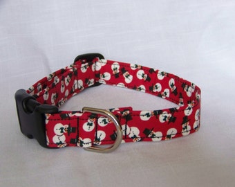 Red Snowman Christmas Dog/Pet Collar Custom made adjustable collar Cute