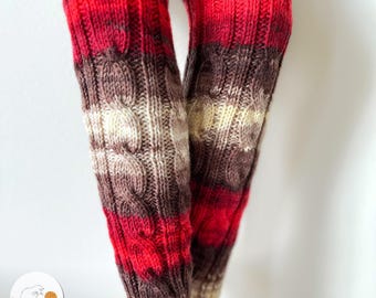 Hand-Knitted Cable Knit Leg Warmers, Present for Her, Mother's Day Gift