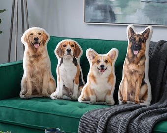 Custom Dog Cat printed Pillow from Photo, Personalized Pet Pillow, Custom Shaped Pillow, 3D Pet Memorial Gift