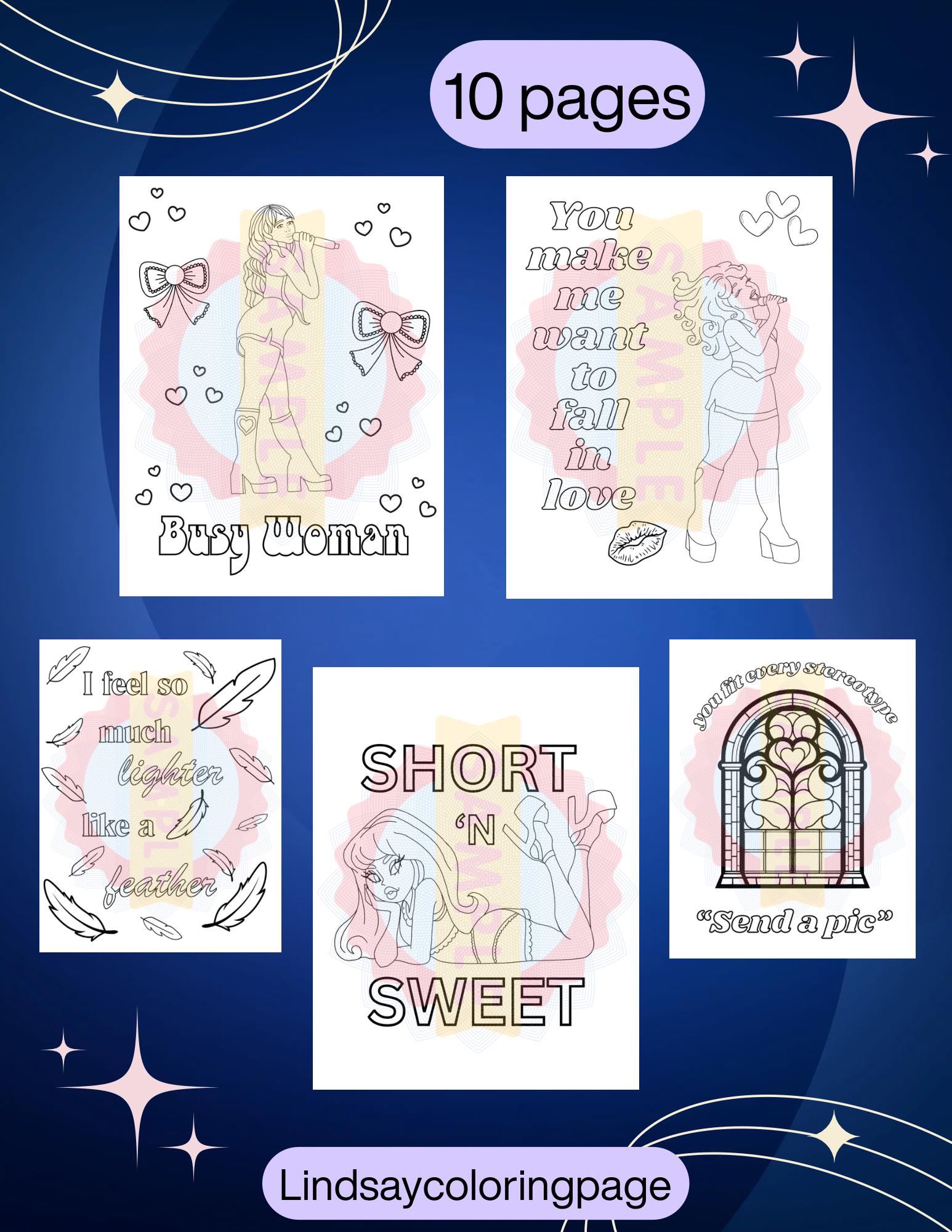 Sabrina Carpenter Coloring Page Pack Download &amp; Print - Etsy UK