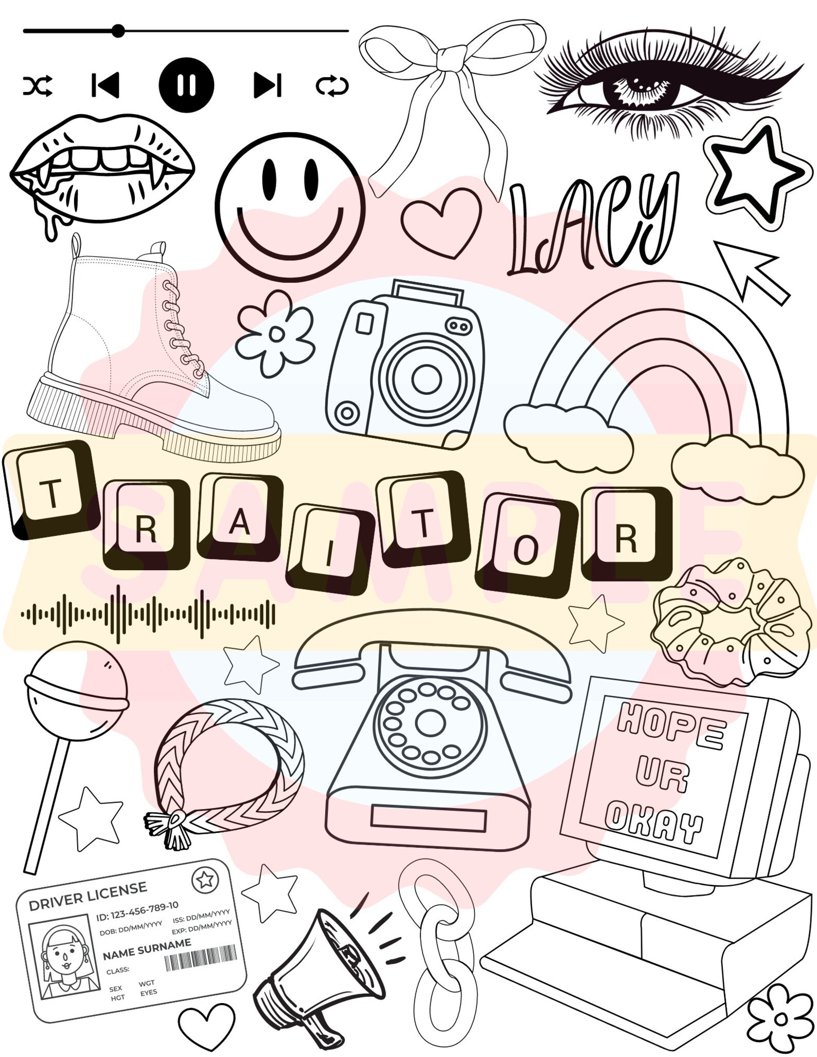 Olivia Rodrigo Coloring Pages Etsy