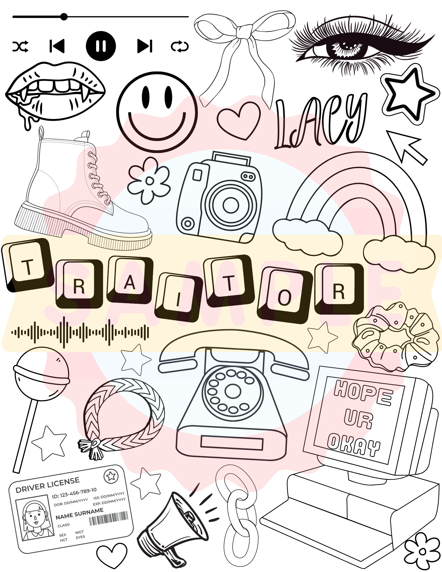 Olivia Rodrigo Coloring Pages - Etsy