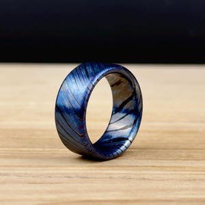 ZircuTi Ring - Twist Pattern - Zirconium/Titanium Damascus - Vegas Forge - Handmade - Men&#39;s Ring - Mens Wedding Band - Mens Anniversary Gift