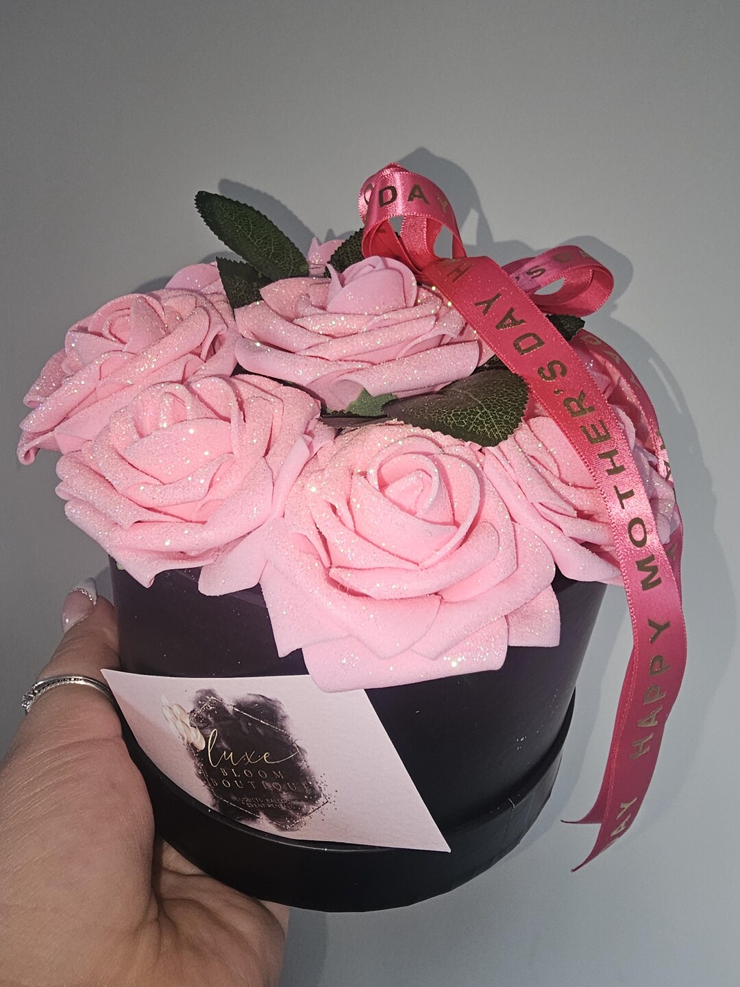 Pink Glitter Rose Box, Glitter Roses, Glitter Eternal Roses, Luxe Rose ...