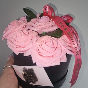 Pink Glitter Rose Box, Glitter Roses, Glitter Eternal Roses, Luxe Rose Box, Elegant Home Decor, Birthday Gift, Mothers Day Flowers