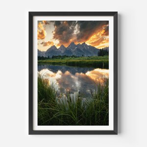 Wyoming Tetons Poster, Landschaft Fotografie, Grand Teton National Park, Naturfotografie, Fine Art Fotografie, Western für Haus