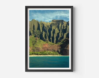 Hawaii Fotodruck, Hawaii Wand Kunst, Natur Wand Kunst, Na Pali Coast, Fine Art Fotografie, Strand Wohnkultur, Kauai Reise Poster, Kauai