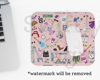Pop Star Song Icons Mouse Pad | Eras Song Lyrics Icons Laptop Computer Mouse Pad | Office Accessories | Music Fan Gift