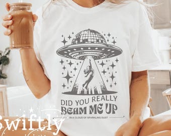 Down Bad Shirt | Did You Really Beam Me Up Comfort Colors Oversized T-Shirt | UFO Alien Shirt | Tortured Music Fan | Subtle Fan Gift