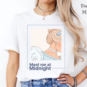 Shirt Meet Me At Midnight | Overhemd Midnights Assepoester | Prinsessenshirt | Disneyland vakantie-T-shirt | Disney Wereldreis | Disney-fancadeau