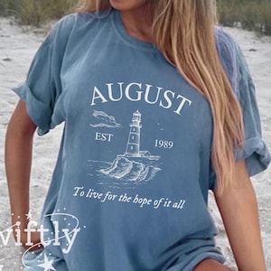 Augustus-shirt | To Live For The Hope Of It All Comfort Colors T-shirt | Subtiele fanteksten | Cadeau vriend | Vuurtorenstrand | Valentijnscadeau