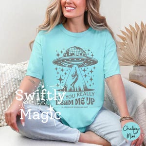 Down Bad Shirt | Did You Really Beam Me Up Comfort Colors Oversized T-Shirt | UFO Alien Shirt | Tortured Music Fan | Subtle Fan Gift image 8