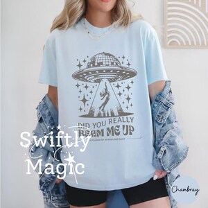 Down Bad Shirt | Did You Really Beam Me Up Comfort Colors Oversized T-Shirt | UFO Alien Shirt | Tortured Music Fan | Subtle Fan Gift image 6