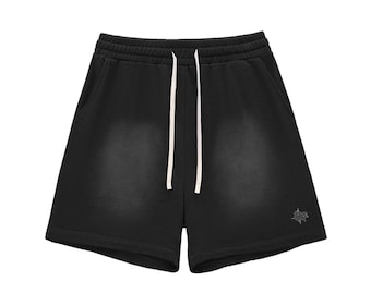 Sun Fade Raw Edge Cotton Shorts