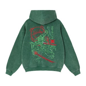 Anime Inspired Zip-Through Boxy Fleece Hoodie image 1