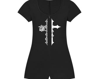 Tuta intera da donna con mantellina multifunzione e cintura in vita