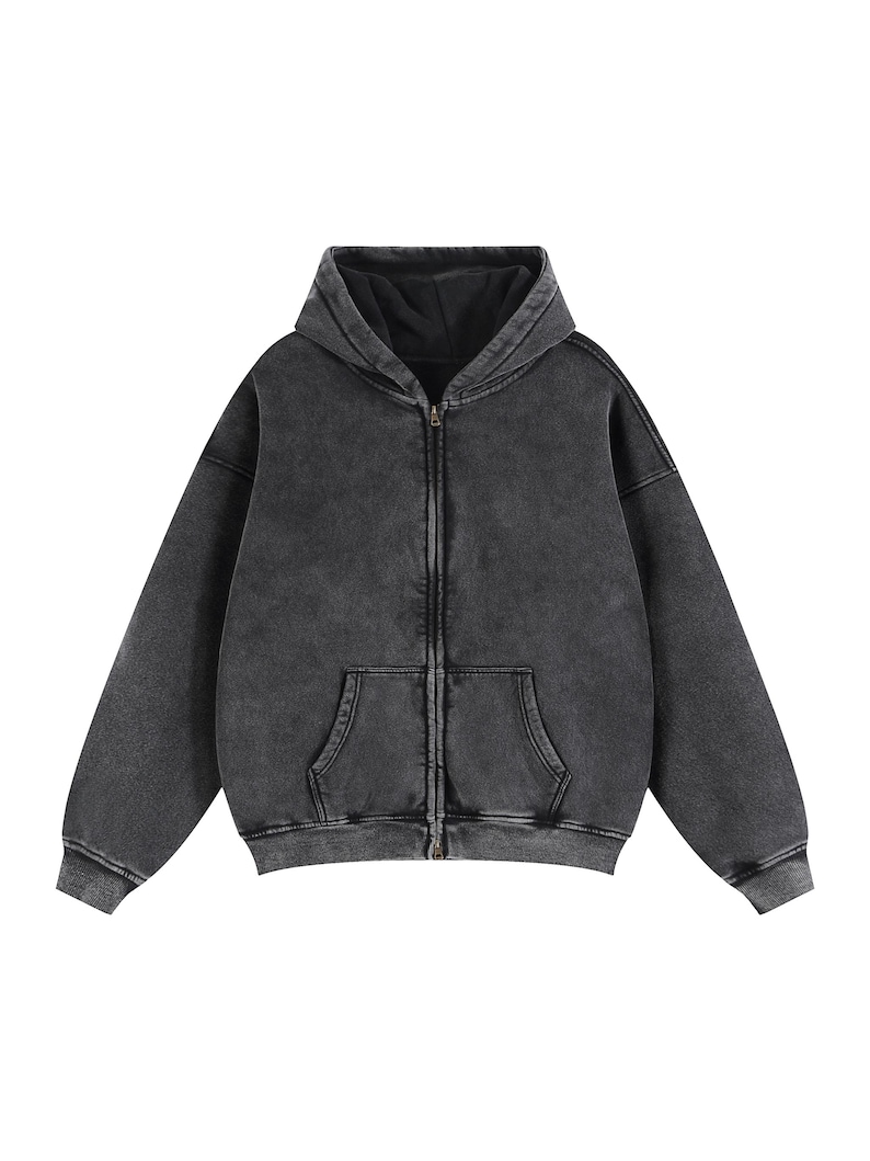 Anime Inspired Zip-Through Boxy Fleece Hoodie image 5