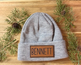 Personalized baby beanie, custom newborn hat, baby shower gift, infant hospital cap