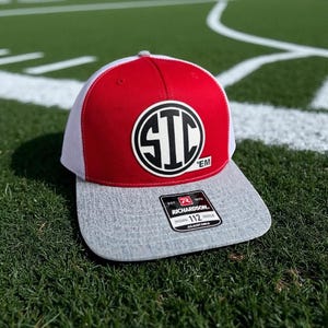 SIC ‘em Hat, Custom Leather Patch, Adult Trucker Hat