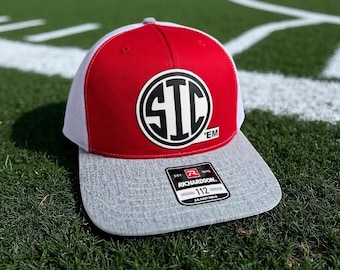 SIC ‘em Hat, Custom Leather Patch, Adult Trucker Hat