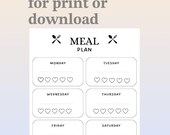 Meal planner and grocery list template printable