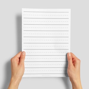 2 Printable Kindergarten Lined Handwriting Worksheets: Writing Practice Sheets, Digital Download