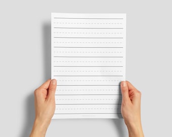 2 Printable Lined Handwriting Paper Red Bottom, Blue Top, Writing ...