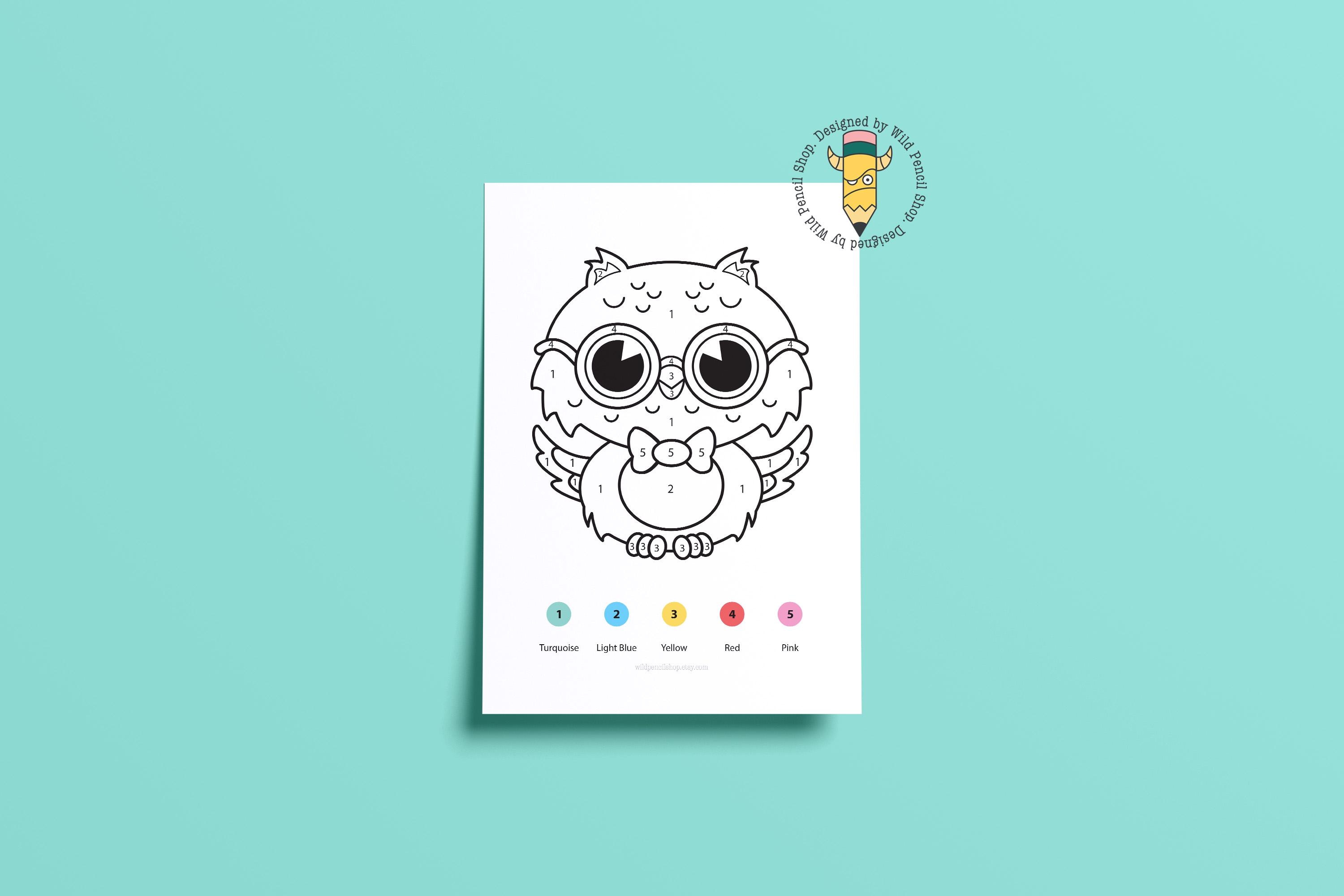 Cute Owl Color by Number | Printable Coloring Page for Kids | Fun ...