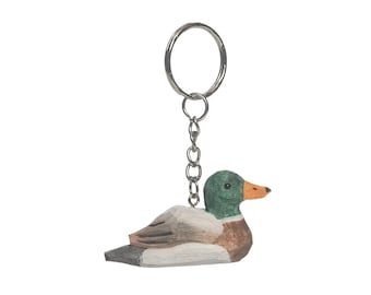 Mallard Duck Wooden Keychain