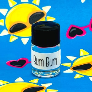 Bum Bum Perfume Oil Sample. Mini 1/16 oz Trial Size. Vegan + Phthalate Free + Cruelty Free. Brazilian Crush Cheirosa 62 Sol de Janeiro Dupe.