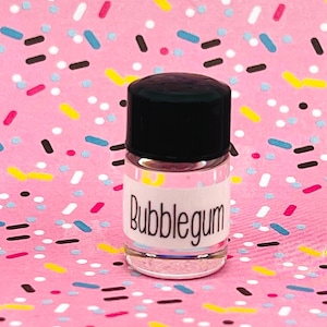 Bubblegum Perfume Oil Sample. Mini 1/16 oz Trial Size. Vegan + Phthalate Free + Cruelty Free. Bubble Gum.