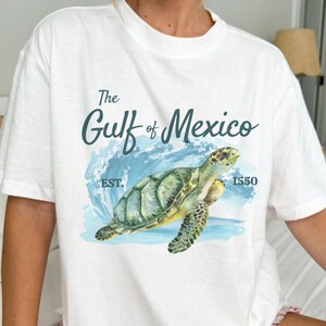 Chemise Golfe du Mexique T-shirt Comfort Colors® T-shirt côtier vintage Cadeau pour amoureux de l'océan T-shirt de vacances à la plage au Mexique