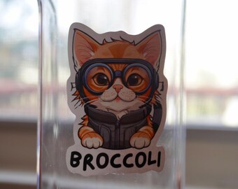 Broccoli the Cat Sticker, Fourth Wing Empyrean Series, Waterproof