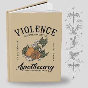 Violence Apothecary Notebook | Lined Journal for Fantasy Book Lovers | Violet Sorrengail Inspired Stationery | Fourth Wing Gift