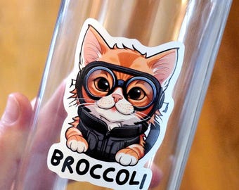 Pegatina de Brócoli el Gato, Serie Empíreo de Fourth Wing, Calcomanía de vinilo impermeable
